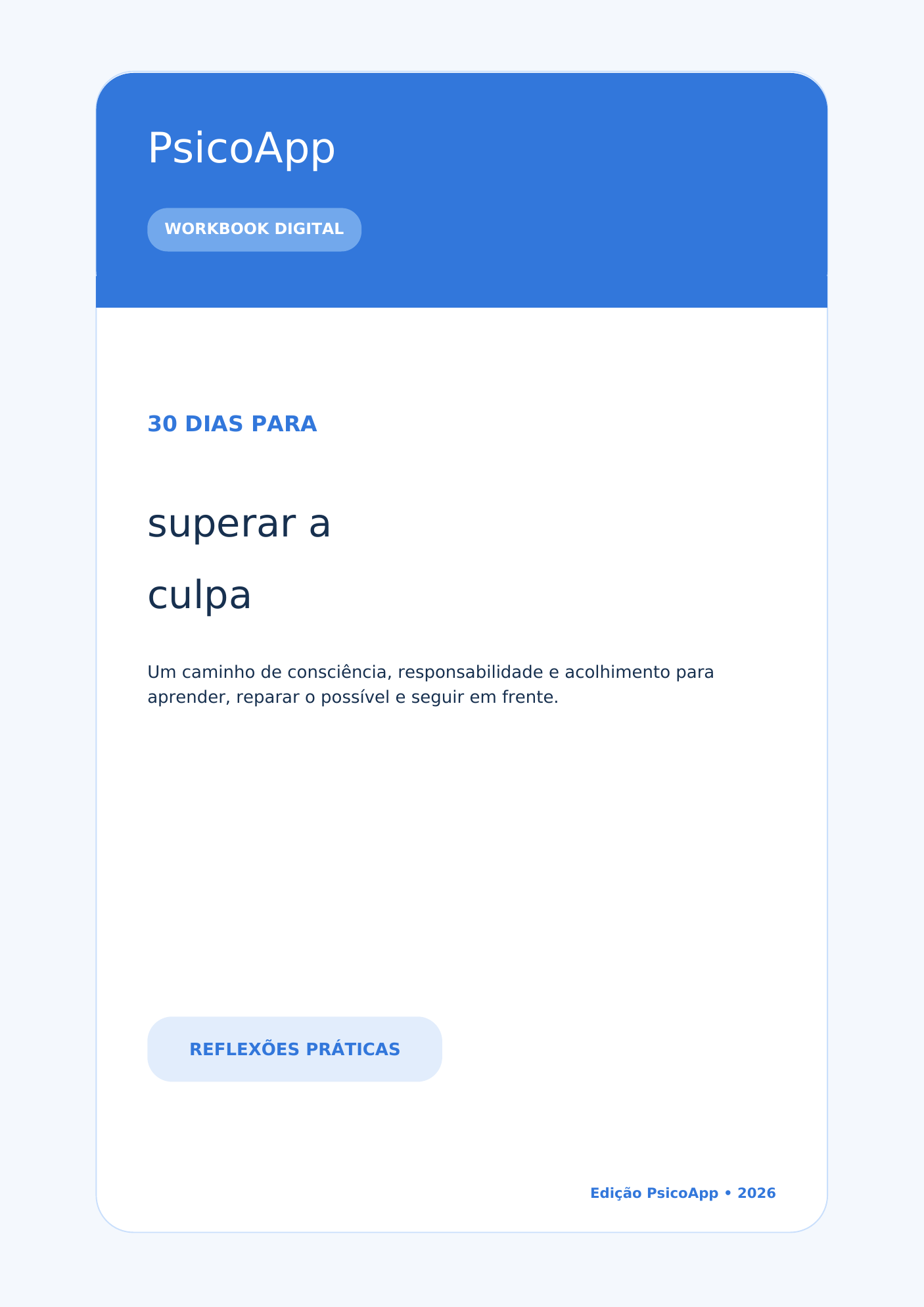 PsicoApp — 30 dias para superar a culpa